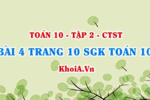 Bài 4 trang 10 SGK Toán 10 Tập 2 Chân trời sáng tạo